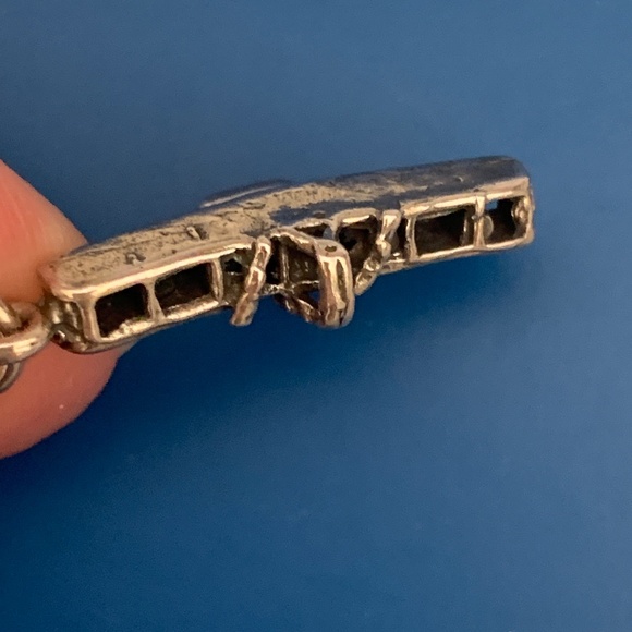 .925 Glider Plane Sterling Silver Jewelry Charm #travel #pilot #adventure - Picture 4 of 5